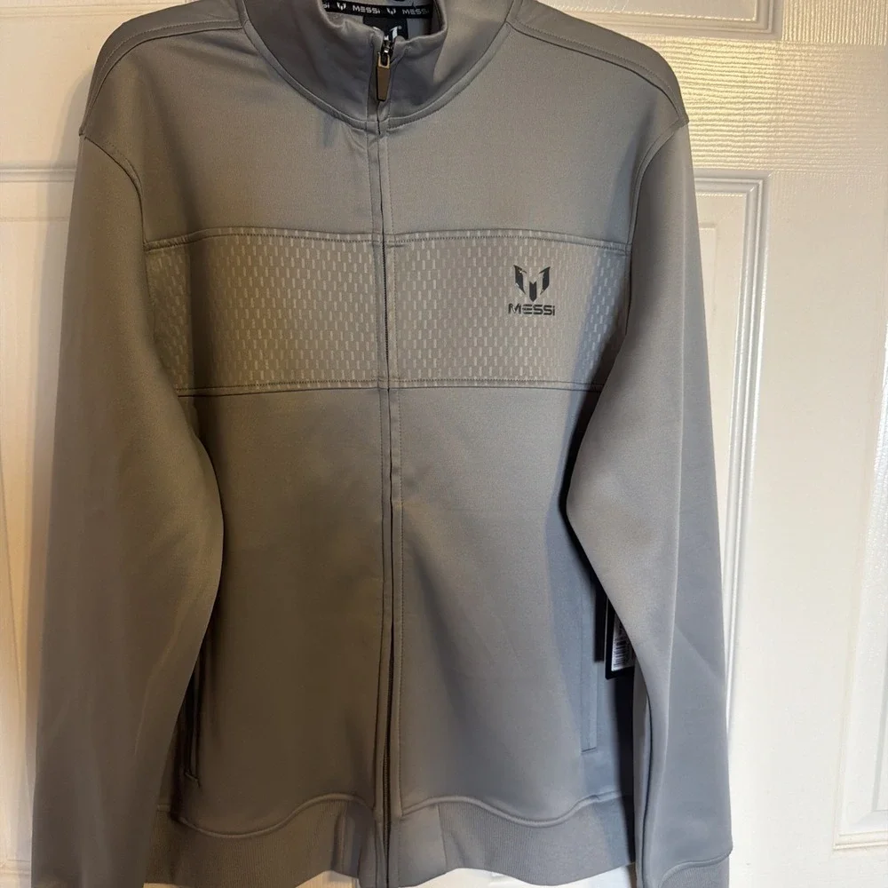 Messi Mens Soccer Running Track Jacket.‎ Size Medium Gray. New With Tags